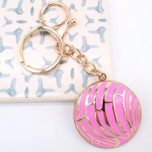 Golden Glaze Concha Keychain