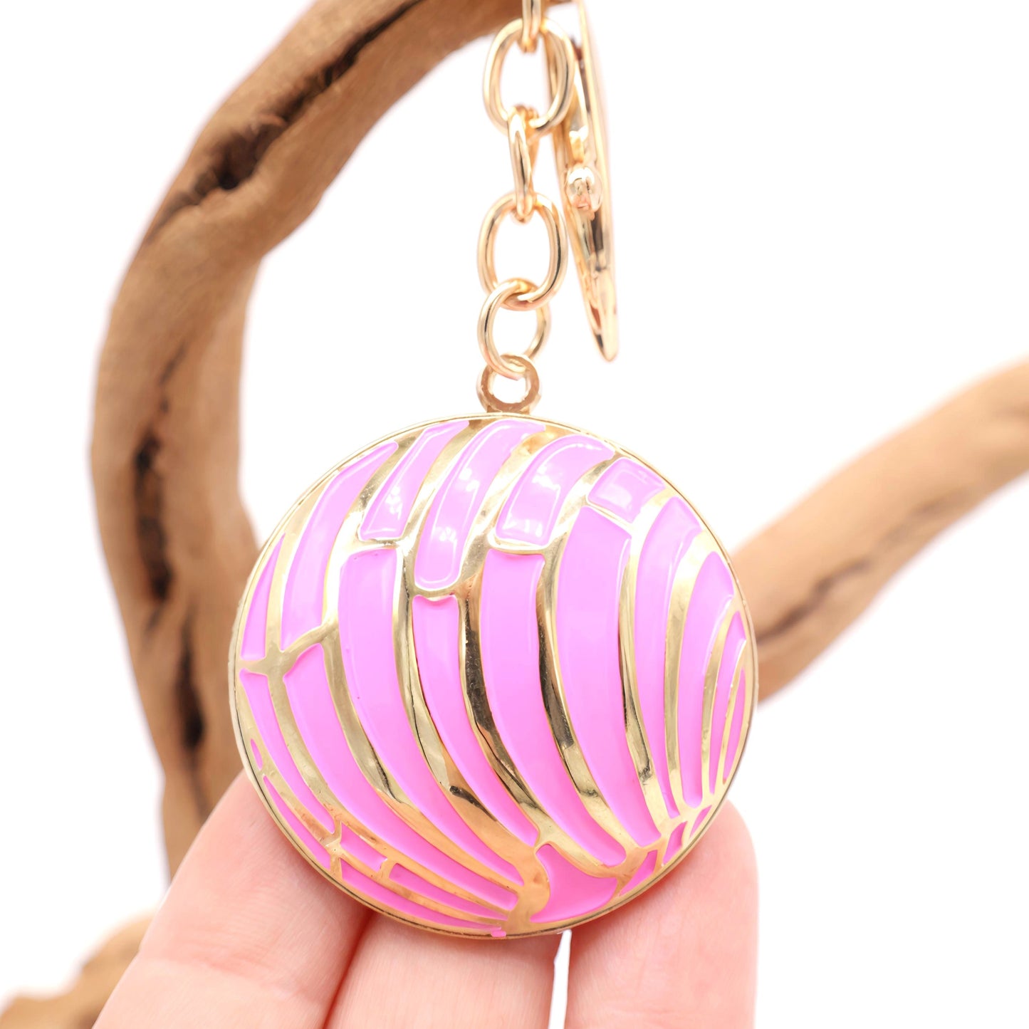 Golden Glaze Concha Keychain