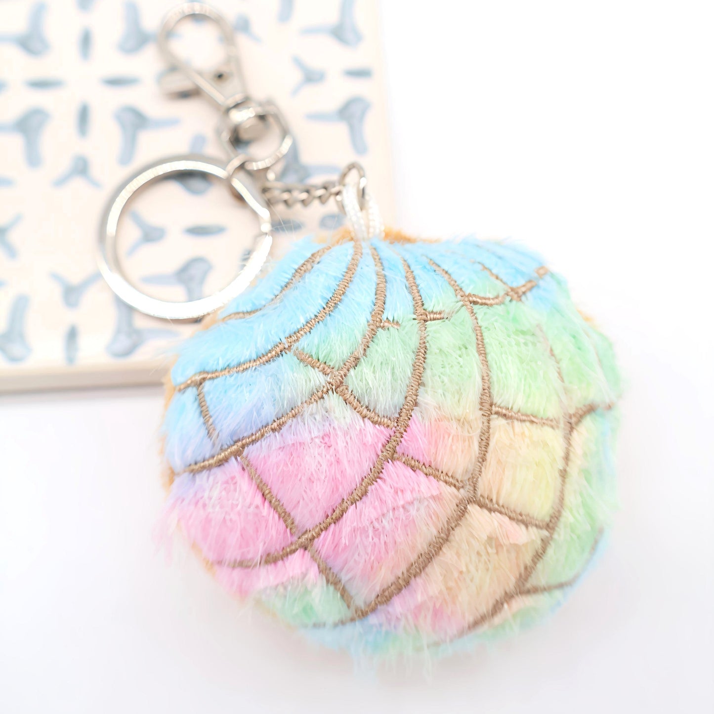 Rainbow Concha Pan Dulce Plush Keychain