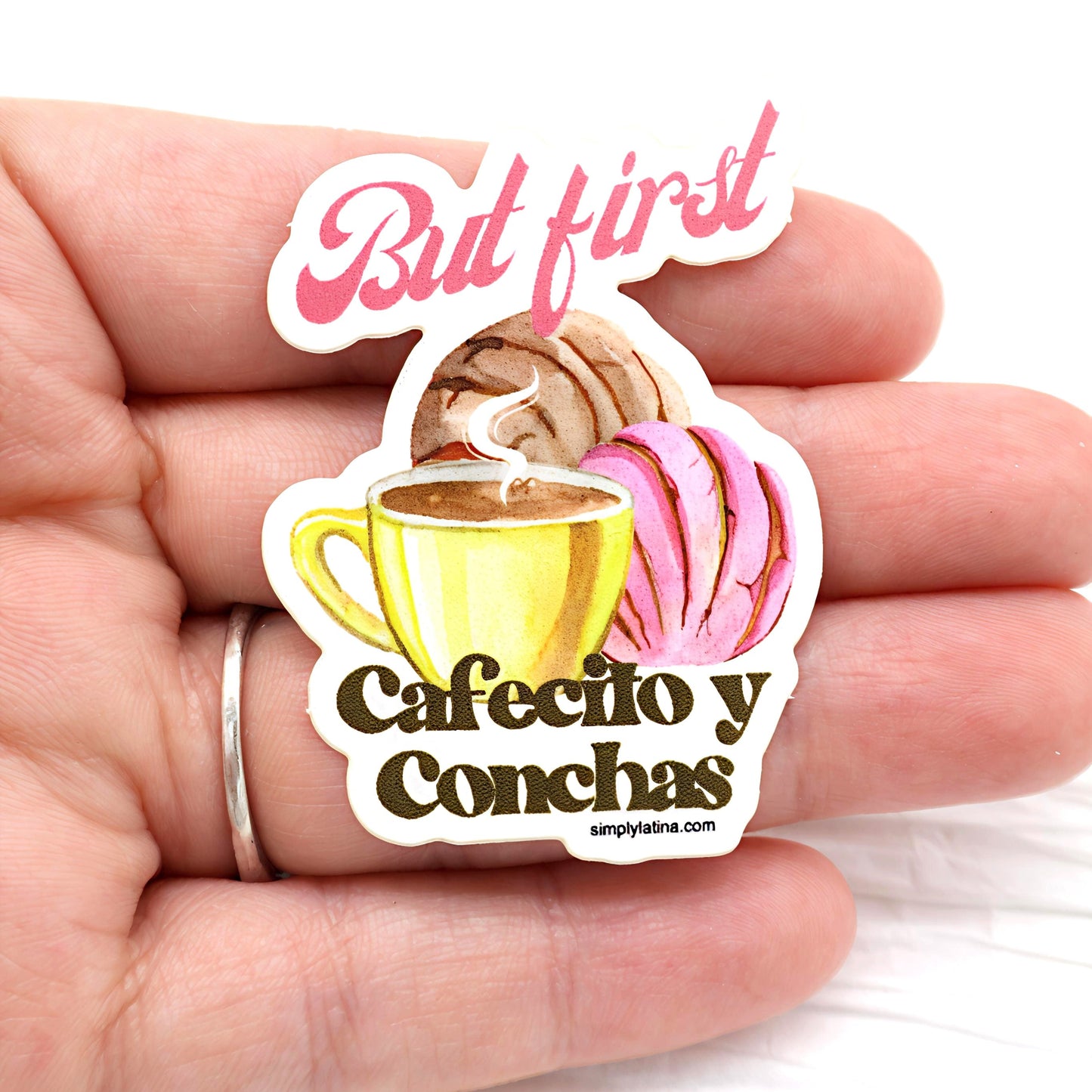 But First, Cafecito y Conchas Sticker